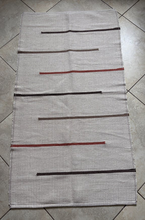 Beira de Cama Cru com Listras - 1,57 m x 85 cm