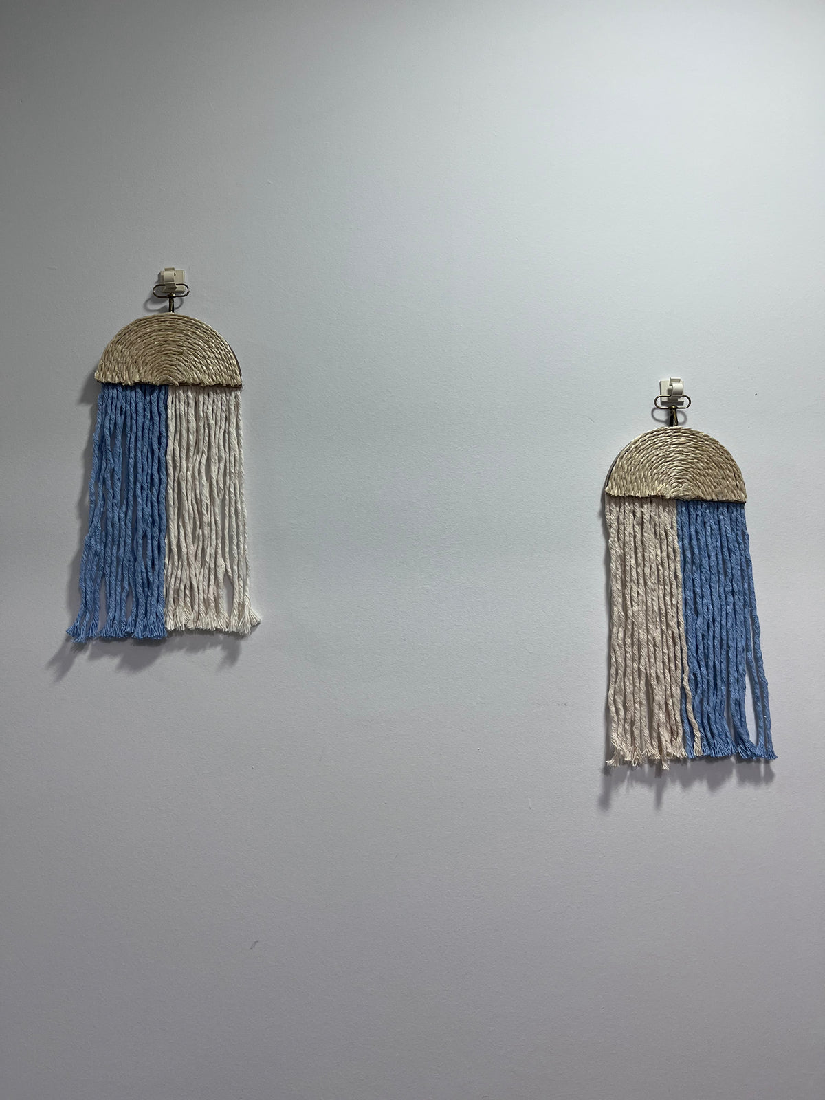 Macramê Conjunto Meia Lua Mini Azul – 14cm x 32cm