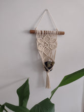 Macramê Painel Porta Vaso Flor Cru - 86cm x 36,5cm
