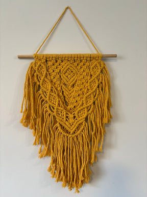 Macramê Painel Amarelo Grande - 60cm x 32cm