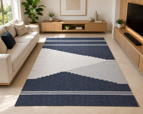 Tapete de Sala Tear Geométrico Tons de Azul - 2m x 1,50m