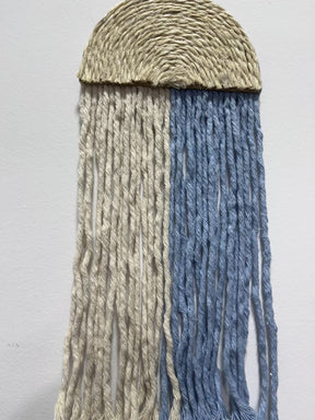 Macramê Conjunto Meia Lua Mini Azul – 14cm x 32cm
